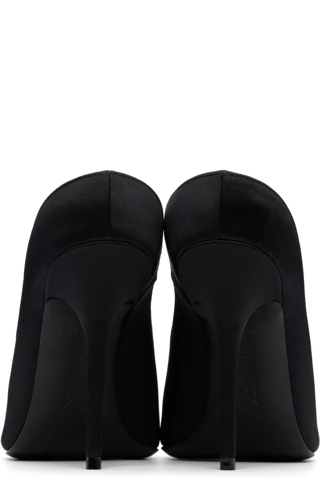 Amina Muaddi Black Anok Mule 105 Heels, photo 2 of 4 from SSENSE