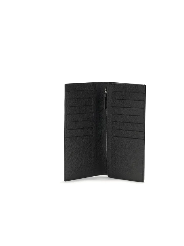 Saint Laurent Grained Leather Wallet — Black Calf in Black Caviar leather from HEWI