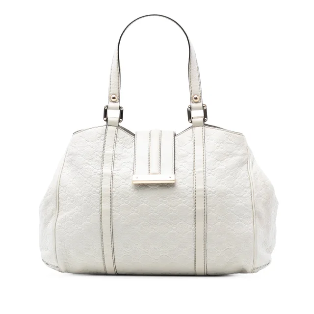White Gucci Guccissima New Ladies Tote in White Leather from Designer Revival