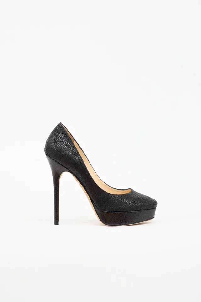 Jimmy Choo Glitter Cosmic Platform Pump in Leather from VSP Consignment