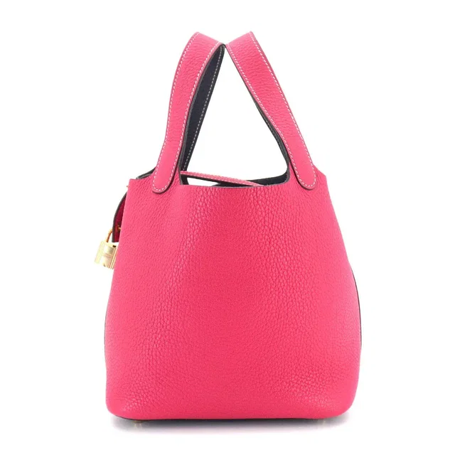 Hermès Picotin Lock Casaque PM Hand Bag Taurillon Clemence Rose Extreme in Pink Clemence leather from Luxury Promise