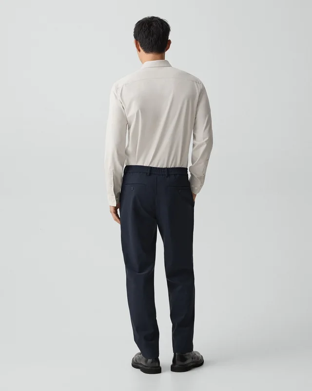 Theory Curtis Drawstring Pant in Precision Ponte in BALTIC Shell: 73% Polyamide, 27% Elastane; Back: 73% Polyamide, 27% Elastane, photo 3 of 10 from Theory