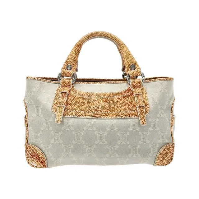 Celine boogie bag in YELLOW / SILVER metal fittings canvas from KOMEHYO