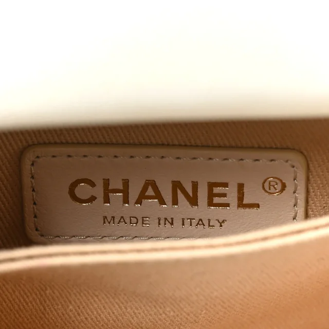 Chanel Iridescent Caviar Quilted Extra Mini Coco Handle Flap White in White Caviar leather from FASHIONPHILE, photo 7 of 10