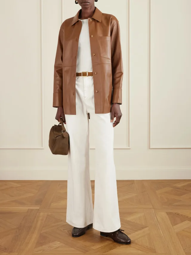 JOSEPH Penna leather shirt in Brown, photo 2 of 2 from NET-A-PORTER (Canada)