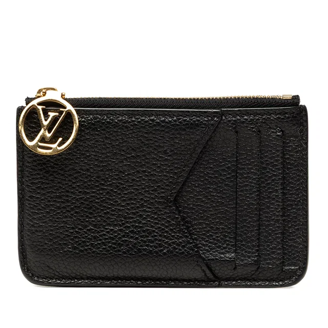 Black Louis Vuitton Monogram Empreinte Romy Card Holder in Black Leather from Designer Revival