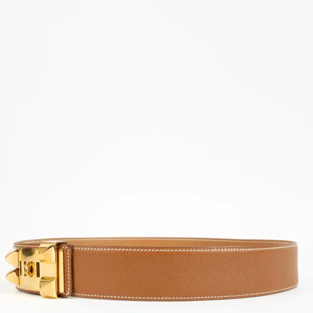 Hermès Collier De Chien Belt - Size 80 in Gold Leather from Labellov, photo 3 of 3
