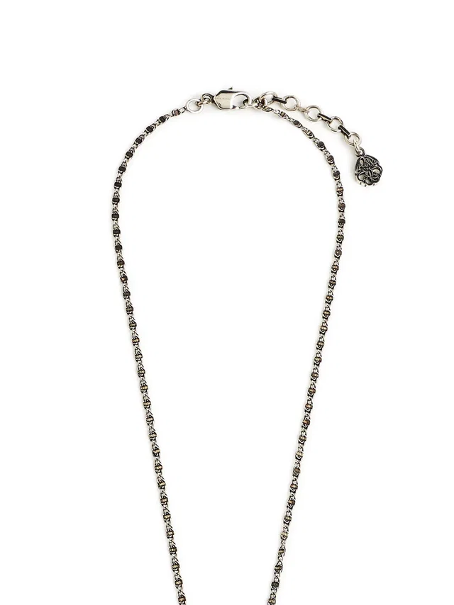 Alexander McQueen Plate Medallion Cameo Chain Necklace — Silver Brass Necklaces in Silver from HEWI