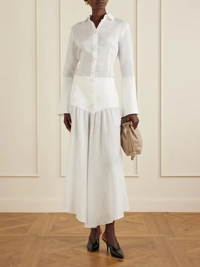 VIOLANTE NESSI Morocco gathered linen maxi skirt in White, photo 2 of 2 from NET-A-PORTER (Canada)