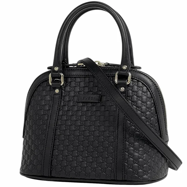 Gucci Micro Guccissima 2-Way Shoulder Bag Signature Leather Black in Black Leather from The Reluxe