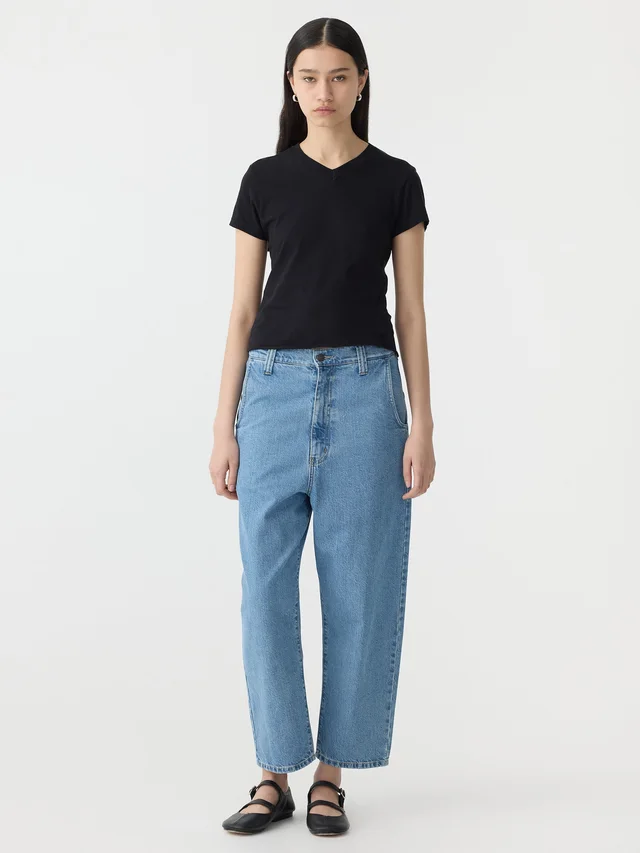 Bassike V Neck Raw Edge Baby T-Shirt from bassike, photo 1 of 1