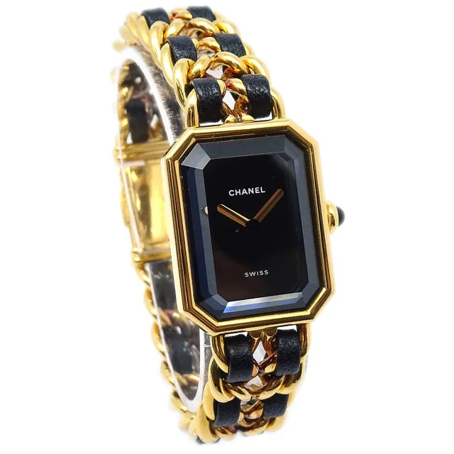 Chanel Premiere Watch Gold #M in Gold Leather from AMORE Vintage Tokyo