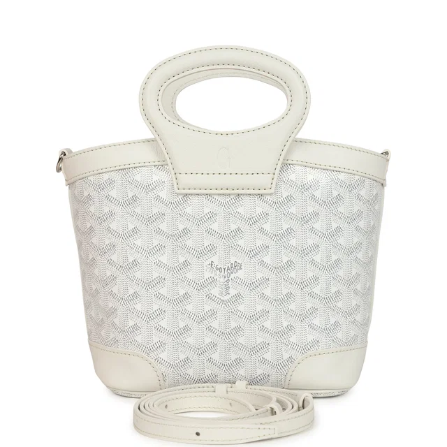 Goyard Goyardine Canvas White Beluga Mini Bag Palladium Hardware in White Canvas from Madison Avenue Couture