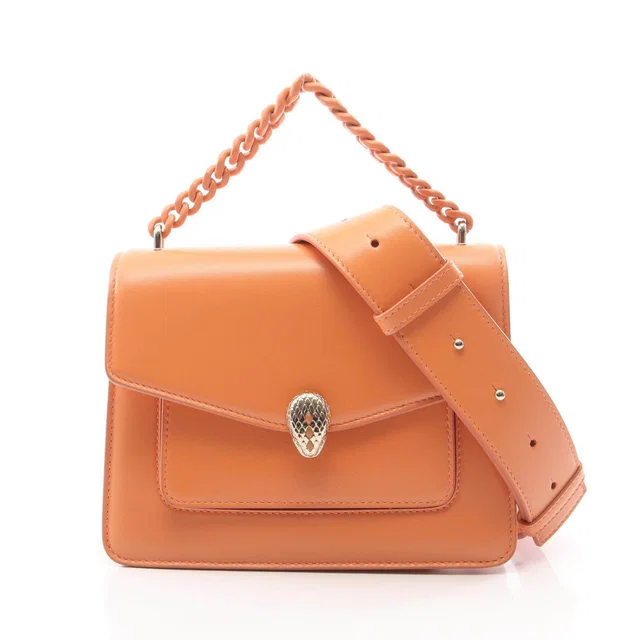 Bvlgari Serpenti Forever Leather 2way Handbag in Leather from LuxUness