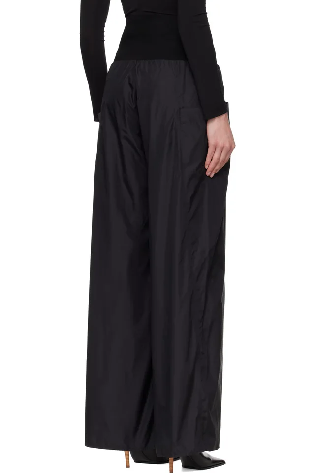 ALAÏA Black Nylon Track Pants, photo 3 of 4 from SSENSE