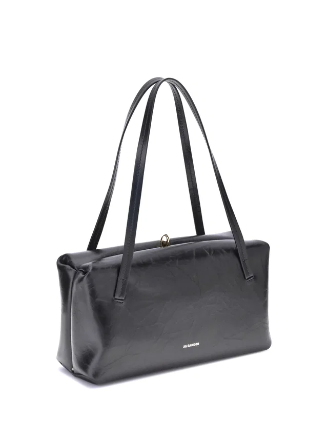 Jil Sander Goji Pillow Shoulder Bag — Black Calf Leather in Black Calfskin from HEWI