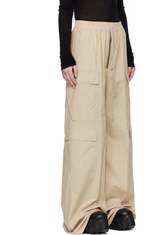 Rick Owens Beige Temple Cargobelas Cargo Pants, photo 2 of 4 from SSENSE