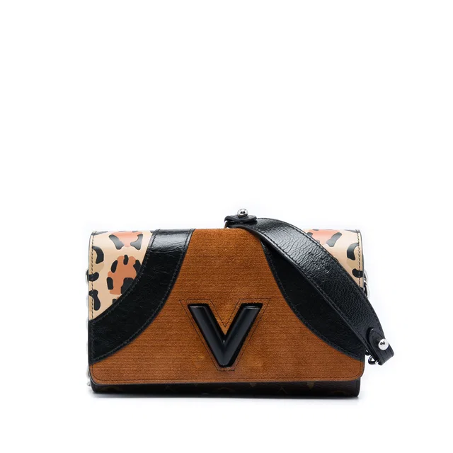 Brown Louis Vuitton Monogram Wild at Heart Twist Wallet on Chain Crossbody Bag in Brown Coated canvas from Designer Revival