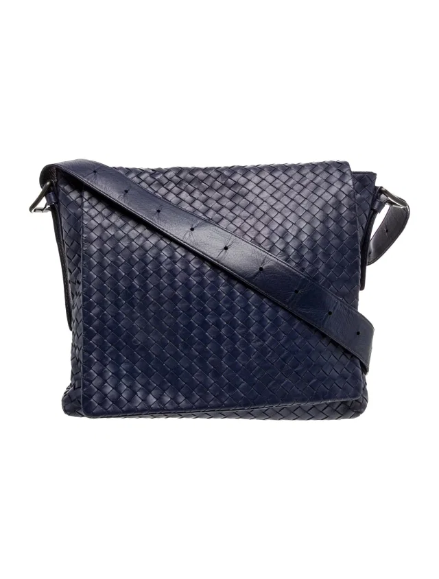 Bottega Veneta Intrecciato Shoulder Bag in blue Woven leather from The RealReal
