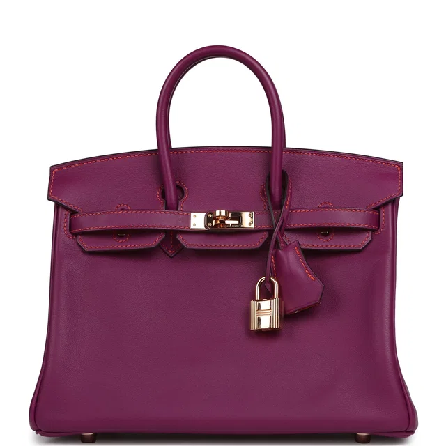 Hermès Special Order (HSS) Birkin 25 Anemone Verso Swift Rose Gold Hardware in Swift leather from Madison Avenue Couture