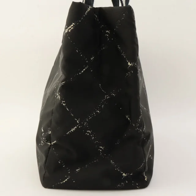 Chanel Circa 1998 Travel Line Tote Bag, Black in Black Nylon from VINTAGE QOO TOKYO, photo 4 of 12
