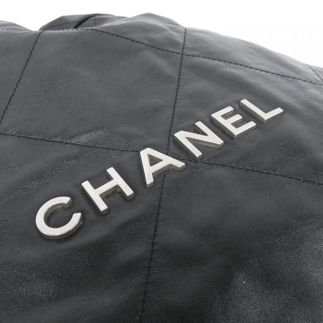 CHANEL 22 line AS3313 rucksack in BLACK / SILVER metal fittings calf from KOMEHYO, photo 4 of 7