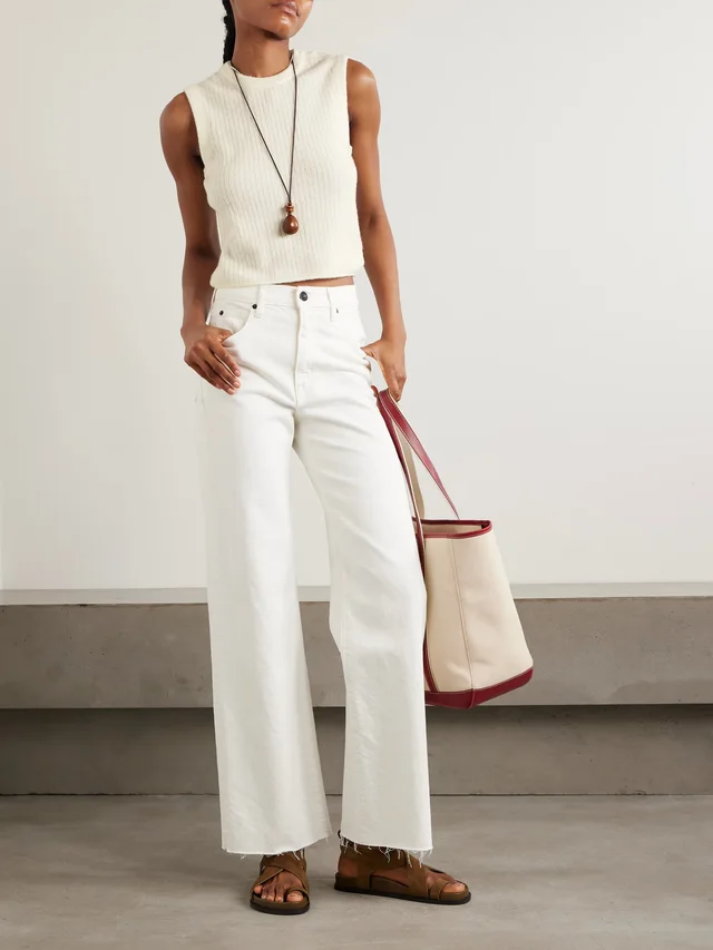 JAMES PERSE Button-embellished ribbed brushed wool-blend vest in White, photo 2 of 2 from NET-A-PORTER (Canada)