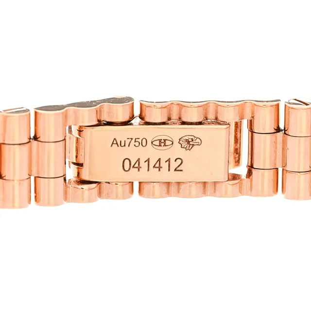 Hermès 18K Rose Gold Diamond Bezel 16mm Faubourg Quartz Watch in Pink from FASHIONPHILE, photo 5 of 6