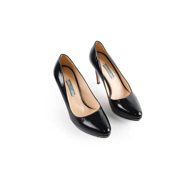 Prada High heels Black Size 37.5 in Black Leather from The Purse Affair
