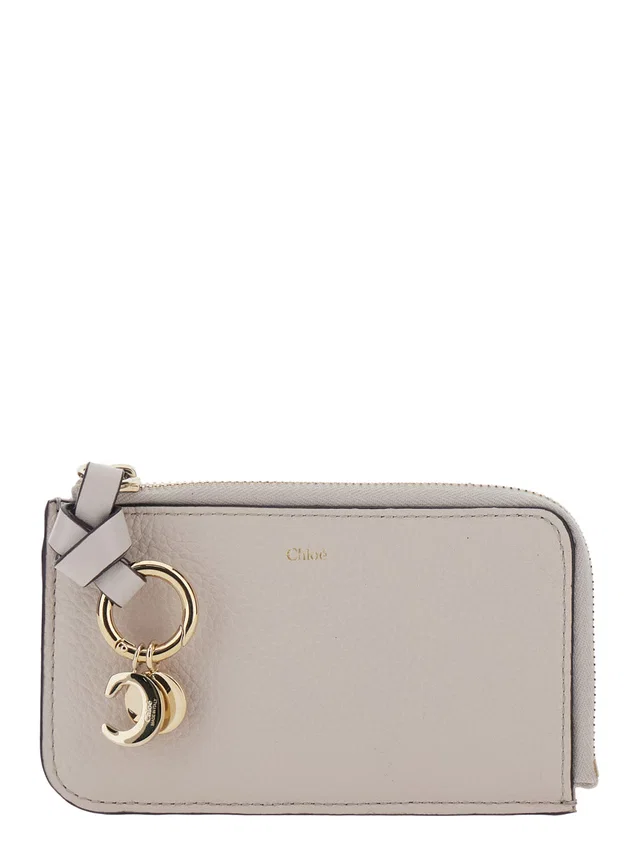 Chloé Hammered Leather Wallet — Gray in Grey Leather from HEWI
