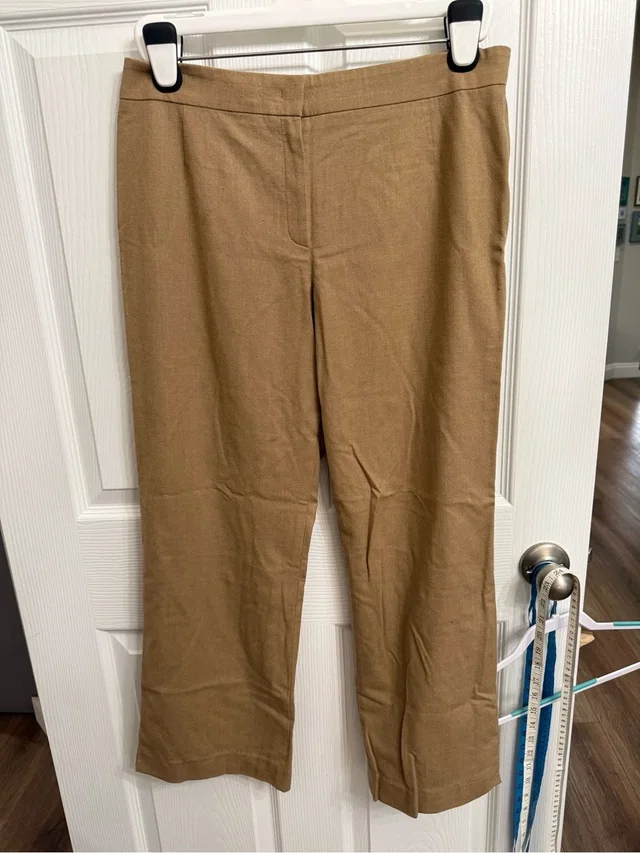 Escada Camel Wool Blend Straight Leg Career Pants Size 42 Us 10 Brown Luxury in neutral|red|brown Wool from Poshmark