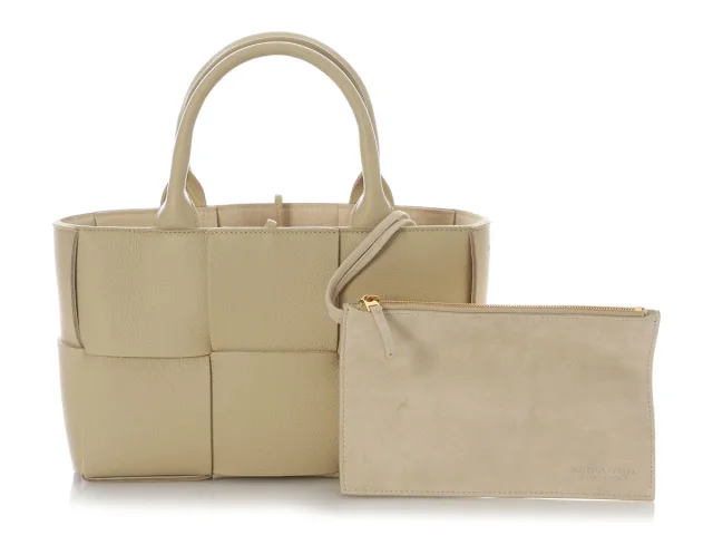 Bottega Veneta Mini Beige Maxi Intrecciato Arco Tote in Beige Woven leather from Ann's Fabulous Finds, photo 2 of 10