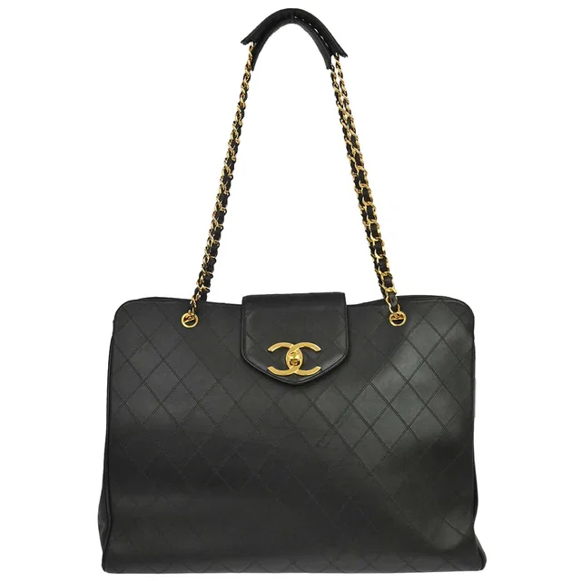 Chanel 1994-1996 Black Lambskin Bicolore Supermodel Shoulder Bag in Black Lambskin from AMORE Vintage Tokyo