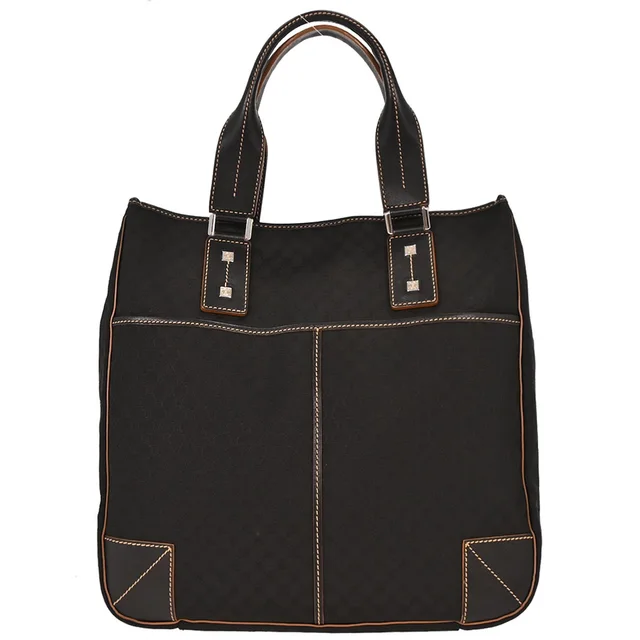 Celine Black Canvas Macadam Tote Handbag in Black Canvas from AMORE Vintage Tokyo