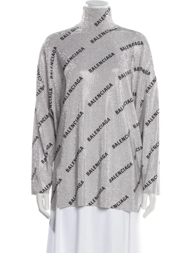 Balenciaga 2023 'All Over' Sweater w/ Tags in gray from The RealReal