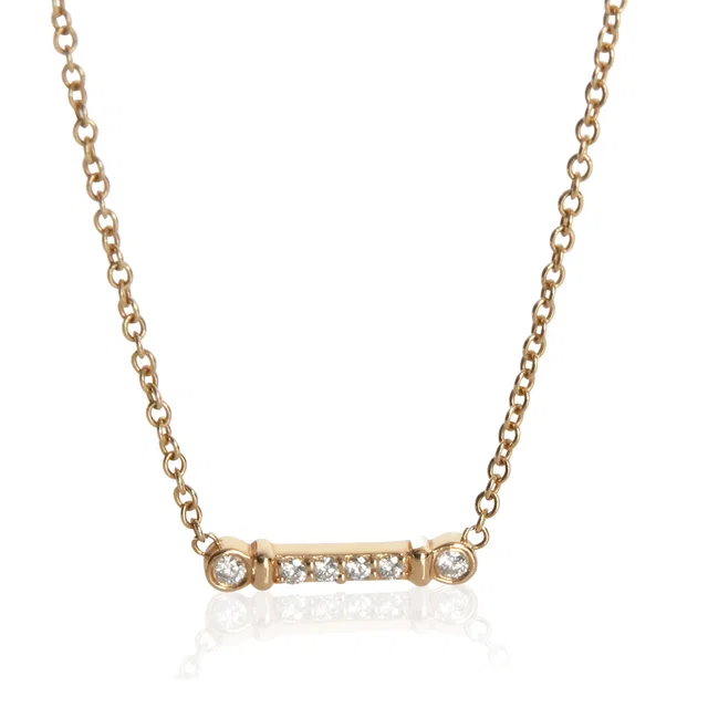 Tiffany & Co. Rose Gold Diamond Fluer De Lis Key Bar Pendant 18k in Pink from HEWI