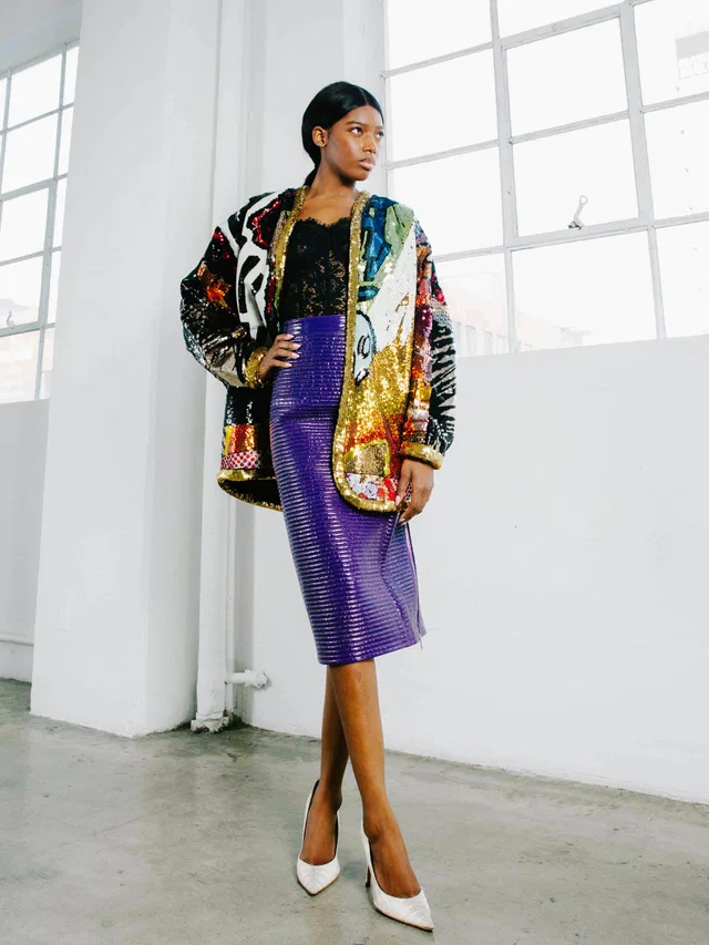 2023 Gucci Purple Leather Midi Skirt in Purple Leather from Arcade Vintage