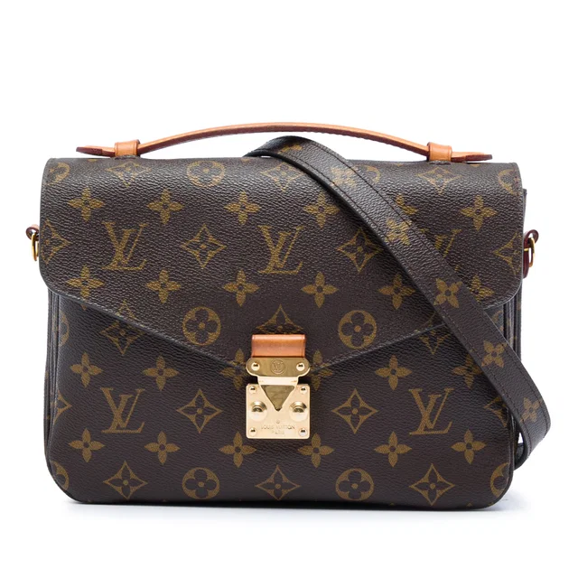 Brown Louis Vuitton Monogram Pochette Metis Satchel in Brown Coated canvas from Designer Revival