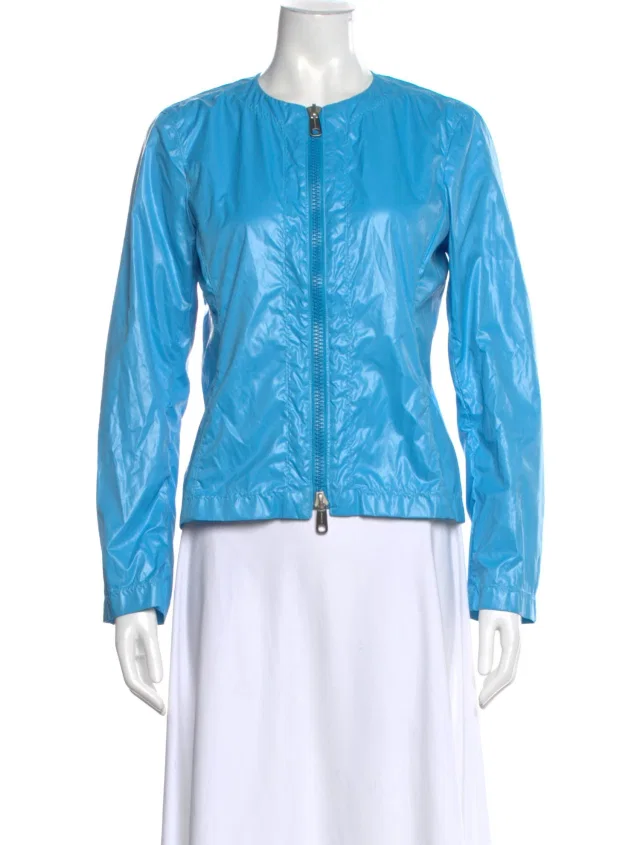 Jil Sander Vintage 2000's Biker Jacket in blue from The RealReal