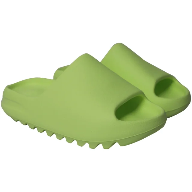 Adidas Yeezy Slides in Glow Green Plastic in green, photo 3 of 6 from ShopSimon