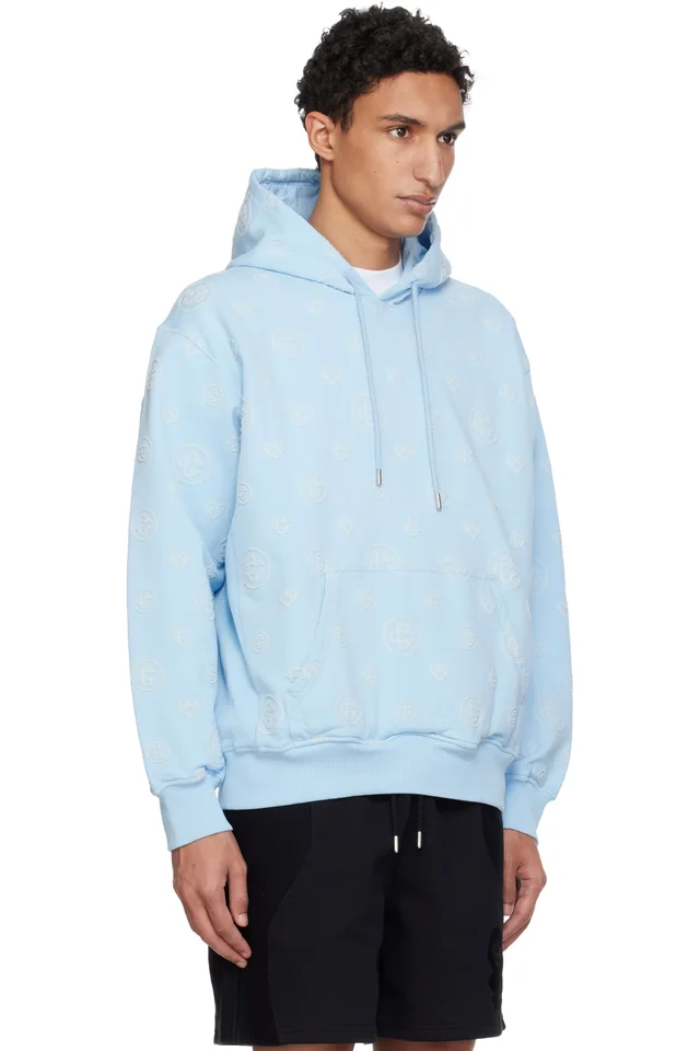 Casablanca Blue Applique Monogram Hoodie, photo 2 of 2 from SSENSE