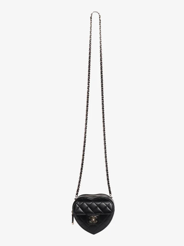 Chanel Black 2021 lambskin heart bag in Black Lambskin from Sign of the Times, photo 2 of 8