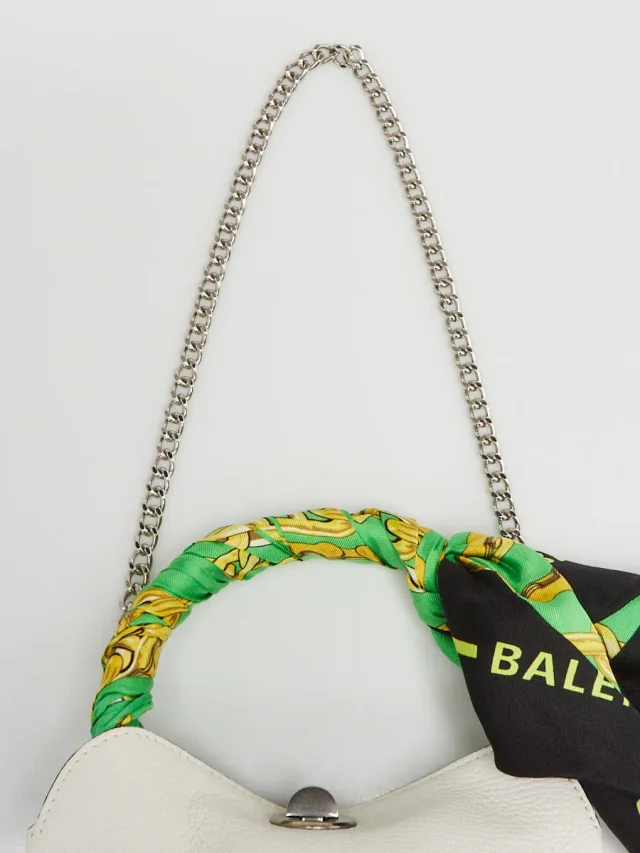 Balenciaga White Leather Flap Scarf XS Bag in White Leather from Yoogis, photo 7 of 10