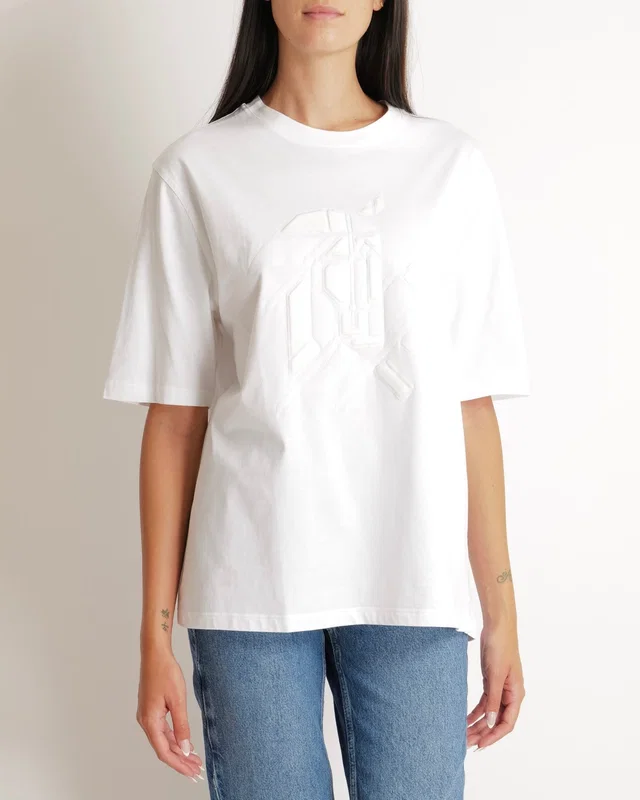 Hermès Menswear White T-Shirt with Abstract Textured Print Detail Size L in White from Sellier