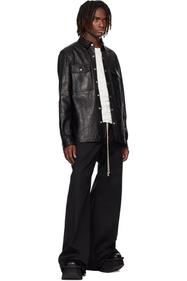 Rick Owens Black Temple Wide Bela Trousers, photo 4 of 4 from SSENSE