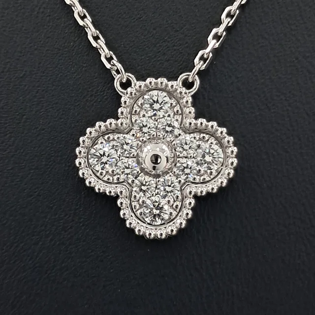 Van Cleef & Arpels Diamond Vintage Alhambra Necklace from GUGUS