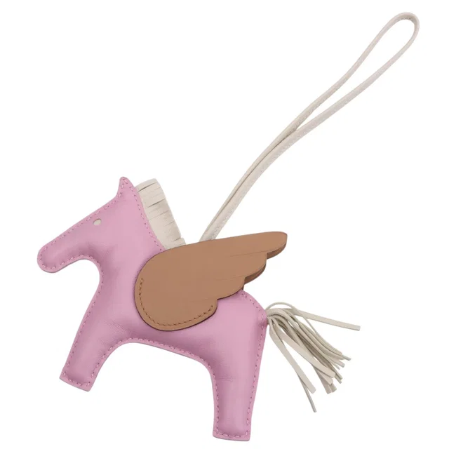 Hermès 2021 Rodeo Pegasus Charm MM Pink/Beige in Beige from VINTAGE QOO TOKYO