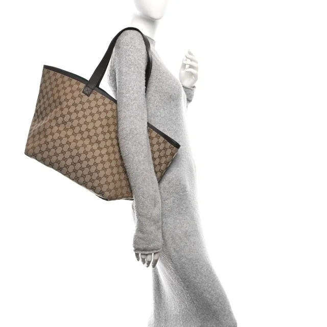 Gucci Monogram Medium Totissima Shopping Tote Beige Ebony in Beige Coated canvas from FASHIONPHILE, photo 3 of 9