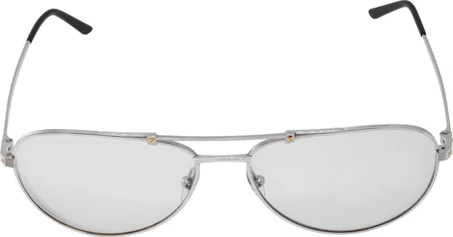 Santos de Cartier glasses with metal frame in Stainless Steel from Gray And Sons