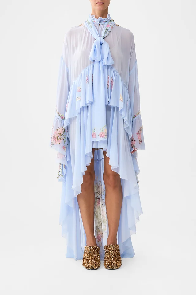 Camilla eBoutique RUFFLE HIGH LOW DRESS WITH LONG SLEEVE TILED IN TIME from CAMILLA, photo 1 of 1